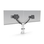 HAT Collective E2 Dual Monitor Arm With Top Down Clamp - White Supports a Single Monitor from 1-9Kg for Flat monitors and up to 7.2Kg for curved monitors
