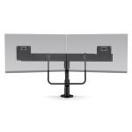 HAT Collective 7000 Dual/Crossbar Monitor Arm With Top Down Clamp - Black Supports Two Monitors With a Combined Weight of 2-12.7kg