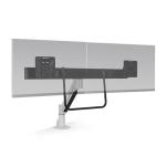 HAT Collective 7000 Dual/Crossbar Monitor Arm With Top Down Clamp - White Supports Two Monitors With a Combined Weight of 2-12.7kg