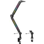 KONIC KMA-21L Black Aura RGB Microphone Arm Stand Desktop Mount - Included 3/8" or 5/8" Adaptors