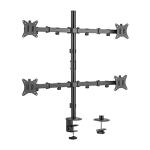 KONIC 17"-32" Eco Quad Monitor Stand - Steel Articulating Arm - Weight Capacity 2-9kg - VESA 100x100 75x75