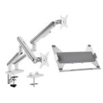 KONIC 17"-32" Single Monitor Stand With Laptop Tray Arm Riser - NEO Slim Spring-Assisted Arm - Weight Capacity 2-9kg - VESA 100x100 75x75
