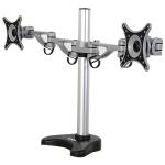 Loctek Eco Mount Dual Monitor 10"-27" Desk Mount, Ergonomic Swivel 360deg Arm - Tilt 15deg - Max Load 8kg Per Arm - VESA 75 & 100mm - Lift 200-400mm - Clamp Or Grommet Installation - 5 Years Warranty