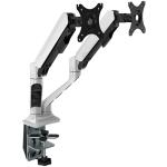 Loctek Pro Mount, 17"-30" Dual Ergonomic Gas Spring Monitor Stand - White - VESA 75 & 100mm - Max Load 2-9KG Per Arm - 5 Years Warranty