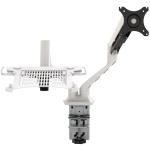 Loctek Pro Mount, 17"-30" Single Monitor Arm With 10.1"-17.3" Laptop Stand Gas Spring Mount - White 2-9 KG Per Arm - Clamp Or Grommet Installation - 5 Years Warranty
