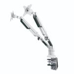 FlexiSpot 17"-32" Dual Monitor Stand - Aluminum Gas Spring Arm - White - Swivel 180deg - With Quick Release VESA Plate - VESA 75 & 100mm, - Load Capacity 2-9KG Per Arm - Clamp Or Grommet Installation - 5 Years Warranty