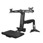 StarTech.com ARMSTSCP2 Sit Stand Dual Monitor Arm - Desk Mount Dual Computer Monitor Adjustable Standing Workstation for up to 24" Displays - VESA Ergonomic Stand Up Desk Converter w/ Keyboard Tray