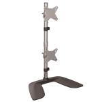 StarTech.com ARMDUOVS Ergonomic Vertical Dual Monitor Stand Desktop Stacked Two Monitor Stand up to 27" VESA Mount Displays - Free Standing Universal Monitor Mount - Height Adjustable - Silver