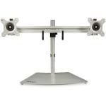 StarTech.com ARMDUOSS Dual Monitor Stand - Ergonomic Free Standing Dual Monitor Desktop Stand for two 24" VESA Mount Displays - Synchronized Height Adjustable - Double Monitor Pole Mount - Silver