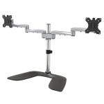 StarTech.com ARMDUALSS Dual Monitor Stand - Ergonomic Desktop Monitor Stand for up to 32" VESA Displays - Free-Standing Articulating Universal Computer Monitor Mount - Adjustable Height - Silver (ARMDUALSS)