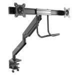 StarTech.com Desk Mount Dual Monitor Arm with USB & Audio - Slim Full Motion Adjustable Dual Monitor VESA Mount for up to 32" Displays -  Ergonomic Articulating - C-Clamp/Grommet