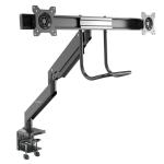 StarTech.com ARMSLMBARDUO Desk Mount Dual Monitor Arm - Ergonomic Dual Monitor VESA Mount 32" (17.6lb) Displays - Crossbar Handle for Synchronized Full Motion - Height Adjustable - C-Clamp/Grommet