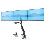 StarTech.com 3M1A3SG-MONITOR-ARM Triple Monitor Desk Mount For Up To Three 27in Screens - VESA 75x75/100x100, Tool-Less Arm Adjustments, C-Clamp/Grommet, Spring-Assisted Arm