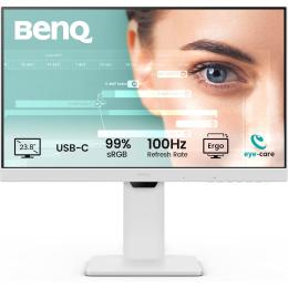 BenQ GW2486TC 24" FHD USB-C Daisy Chain EyeCare Home Office Monitor with Matte Display - White 1920x1080 - IPS Panel - DP + HDMI - USB-C 65W + DP Out - USB Hub - Speaker - Height Adjustable Stand - 100x100 VEAA