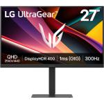 LG UltraGear 27G640A-B 27" QHD 300Hz Gaming Monitor 2560x1440 - IPS Panel - 1ms - HDMI 2.1 - DP 1.4 - USB-C 15W - Speakers - HDR400 - NVIDIA G-Sync Compatible - Tilt / Height / Pivot Adjustable - 100x100 VESA