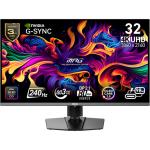 MSI MPG 322URX QD-OLED 32" 4K 240Hz OLED Gaming Monitor with DP 2.1 80Gbps 3840x2160 - 0.03ms / 240Hz - DisplayPort - HDMI 2.1 - USB-C 90W - HDR400 True Black - / Height / Swivel / Tilt Adjustable - 100x100 VESA