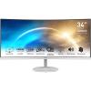 MSI Pro MP341CQW 34" Ultrawide Curved Business Monitor - White 3440x1440 - DisplayPort - HDMI - 1500R - Speakers - 100x100 VESA