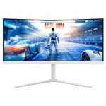 Philips Evnia 34M2C5501A 34" 180Hz Curved Ultrawide Gaming Monitor - White Color -  3440X1440 - 0.5ms -  HDR400 ,  Displayport - HDMI -  G-Sync Compatible ,   Speakers ,  Height Adjustable - 100x100 VESA