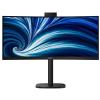 Philips 34B2U3600CH 34" Curved USB-C Ultrawide Monitor with Pop-up Webcam -  3440x1440 -  HDMI / DisplayPort 1.4 / USB-C 90W - RJ45 - KVM - USB Hub - Speakers - Height Adjustable - 100x100 VESA