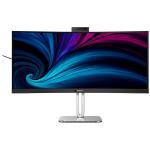 Philips 34B2U6603CH 34" Curved Thunderbolt4 Ultrawide Monitor with Built-in camera - 3440x1440 - HDR400 - DisplayPort - HDMI - Thunderbolt4 100W - RJ45 2.5G - Speaker - USB Hub - Smart KVM - Height / Swivel / Tilt Adjustable - 100x100 VESA