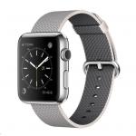 Apple Watch 42mm Stainless Steel Case with Pearl Woven Nylon Band