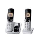 Panasonic KX-TGC222NZS Cordless Landline Telephone Twin Pack - Black/Silver - 1.6" Amber LED display - Backlit keys - Speakerphone & Answerphone