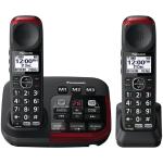 Panasonic KX-TGM422AZB Amplified Cordless Home Landline Telephone Twin Pack Includes Digital Answering Machine - Large Buttons - Loud Ringer Volume - Call Blocking - Caller ID - One-Touch Slow Talk Control