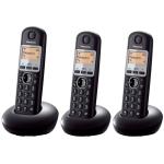 Panasonic KX-TGB213NZB Cordless Phone Triple Pack - Black 1.4" LCD Display - 50 Name & Number Phone Book