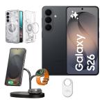 Samsung Galaxy S26 5G Dual SIM Smartphone - 12GB+256GB - Black - Bonus Samsung 3-in-1 Qi2 Charging Dock, Galaxy SmartTag2 (White) & Spigen S26 5G Ultra Hybrid MagFit Zero One Case (Worth $377)