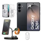 Samsung Galaxy S26+ 5G Dual SIM Smartphone - 12GB+256GB - Black - Bonus Samsung 3-in-1 Qi2 Charging Dock, Galaxy SmartTag2 (White) & Spigen S26+ 5G Ultra Hybrid MagFit Zero One Case (Worth $377)