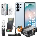 Samsung Galaxy S26 Ultra 5G Dual SIM Smartphone - 12GB+512GB - Light Blue - Bonus CUKTECH 300W Charging Station, Galaxy SmartTag2(4 Pack), Spigen Zero One Case, Samsung 3in1 Wireless Charging Dock (Worth $836)