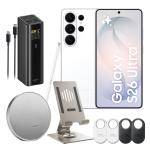 Samsung Galaxy S26 Ultra 5G Dual SIM Smartphone - 12GB+512GB - White - Bonus Harman Kardon Onyx Studio 9 Wireless Stereo Speaker,CUKTECH No.15 Ultra Power Bank, SmartTag2(4 Pack) Momax Smartphone Stand (Worth $766)