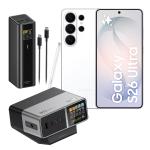 Samsung Galaxy S26 Ultra 5G Dual SIM Smartphone - 16GB+1TB - White - Bonus CUKTECH No.30 Ultra 300W Desktop Charging Station & CUKTECH No.15 Ultra 20000mAh Power Bank (Worth $508)