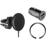 3SIXT 3S-1925 15W Magnetic Wireless Car Vent Mount with Chargers - Black