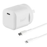 3SIXT 3S-2622 3sixT Wall Charger GaN 20W USB-C PD + USB-C to Lightning - W