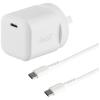 3SIXT 3S-2623 Wall Charger GaN 20W USB-C PD + USB-C to USB-C - W