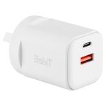 3SIXT 3S-2743 3sixT Wall Charger GaN 35W USB-C PD + QC27W USB-A(Max 15W)-W