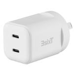 3SIXT 3S-2826 Wall Charger GaN 35W USB-C PD x2 - White