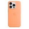 Apple iPhone 15 Pro Silicone Case with MagSafe - Orange Sorbet Soft Touch Finish Apple iPhone 15 Pro Silicone Case with MagSafe - Orange Sorbet Soft Touch Finish