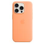 Apple iPhone 15 Pro Silicone Case with MagSafe - Orange Sorbet Soft Touch Finish