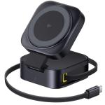 Baseus PicoGo Series 2-in-1 Magnetic Wireless Charger Qi2 67W Cosmic Black (USB-C to USB-C 100W Cable