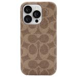 COACH iPhone 14 Pro (6.1") Slim Wrap Case - Signature C Tan Slim Shape & Lightweight - Wireless / MagSafe Charging Compatible