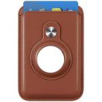 MagSafe Card Wallet with Built-in AirTag Pocket - Brown, fit 2-3 cards, Compatible for iPhone 16/15/14/13/12 Series