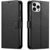 iPhone 14 Pro Max Flip Wallet Case - Black 3 Card Slots - Cash Compartment - Magnetic Clip