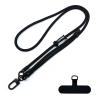 7mm Adjustable Mobile Phone Lanyard - Black Detachable Nylon Crossbody Lanyard (Phone Case Sold Separately)