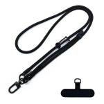 7mm Adjustable Mobile Phone Lanyard - Black Detachable Nylon Crossbody Lanyard (Phone Case Sold Separately)