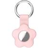 Silicone Flower Key Ring for Airtag (2nd Gen/1 Gen) - Pink