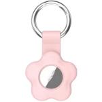 Silicone Flower Key Ring for Airtag (2nd Gen/1 Gen) - Pink