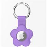 Silicone Flower Key Ring for Airtag (2nd Gen/1 Gen) - Purple
