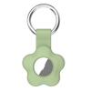 Silicone Flower Key Ring for Airtag - Green